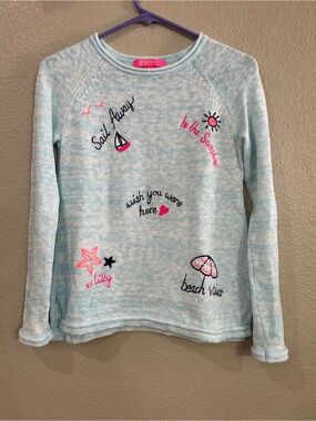 Lilly Pulitzer Danette Celestial Blue Marl Sailabration Sweater XS